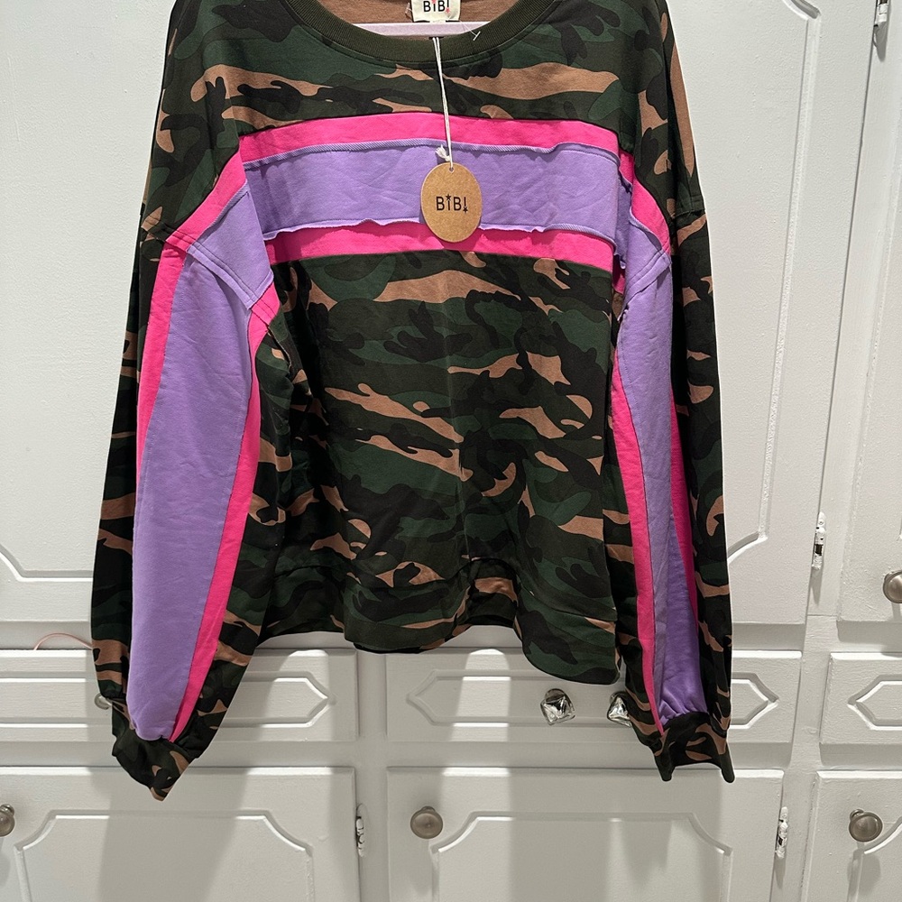 -BiBi camouflage color-block sweatshirt - Picture 3 of 4